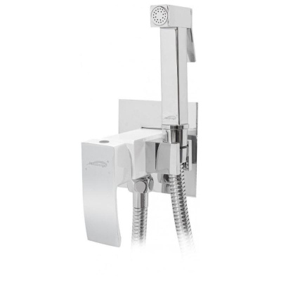 Гигиенический душ со смесителем встраиваемый Hansberge H3077W, хром/белый фото в интернет-магазине Русалия