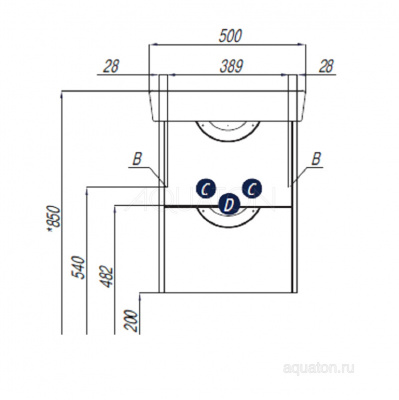 Тумба под раковину AQUATON Сильва 50 дуб фьорд 1A211701SIW60 фото в интернет-магазине Русалия