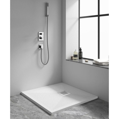 Каменный душевой поддон квадрат STONE TRAY-W  900x900 фото в интернет-магазине Русалия