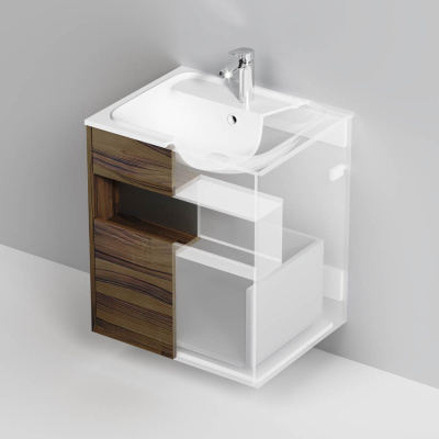 M8FFUX0601OF Func, База с нишей, 1 ящик (pull-out), 60 см, цвет дерево текстурир-ое Am.Pm фото в интернет-магазине Русалия