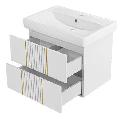 Тумба Vega 70 подвесная (белая) с раковиной Dreja Q 70 Brevita фото в интернет-магазине Русалия