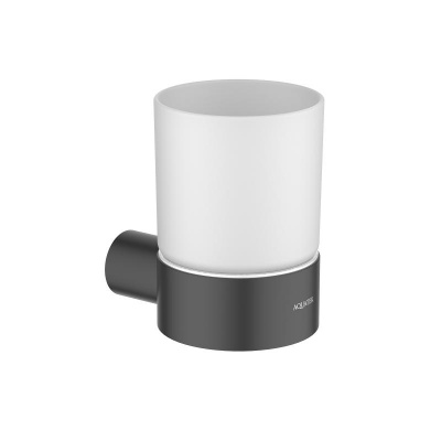 Стакан с держателем AQUATEK, матовый черный AQ4404MB ЛИРА фото в интернет-магазине Русалия