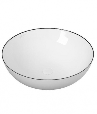 Раковина накладная круглая Line 40 с черным кантом OWLB191015 OWL1975 фото в интернет-магазине Русалия