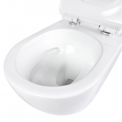 BOND F12-10 Унитаз подвесной со смывом торнадо, безободковый с сиденьем с микролифтом фото в интернет-магазине Русалия