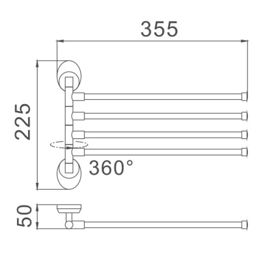 Полотенцедержатель Haiba HB1614, хром фото в интернет-магазине Русалия