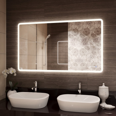 Зеркало с подсветкой Demure 1200x700 часы, антизапотевание ЗЛП1026 Continent фото в интернет-магазине Русалия