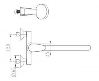 Смеситель для ванны универсальный с гарнитуром Drop F64898C-LB Bravat фото в интернет-магазине Русалия
