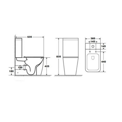 Унитаз MIMI напольный безободковый Ceruttispa CT8707 (620x380x830) фото в интернет-магазине Русалия