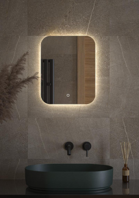 Зеркало  с LED-подсветкой настенное OPTI DEFESTO 40x50 см, DF 2801S фото в интернет-магазине Русалия