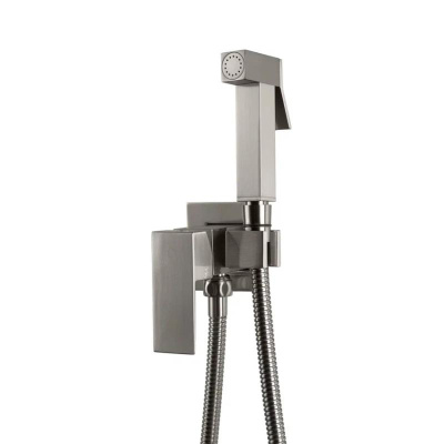 Гигиенический душ со смесителем встраиваемый FILARETE Fing FL101NK, никель фото в интернет-магазине Русалия