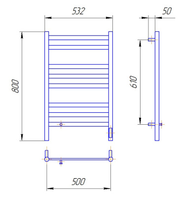 Полотенцесушитель электрический REFLEXION Карру RXT118050GL 800x500 золотой матовый, 1 крючок фото в интернет-магазине Русалия