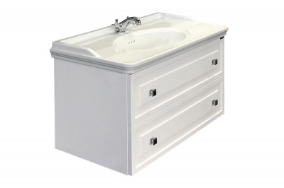 COMFORTY. Тумба-умывальник "Феррара-100" белый глянец с раковиной 50110 фото в интернет-магазине Русалия