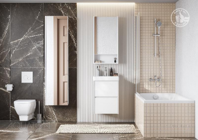 Зеркальный шкаф AQUATON Сканди 45 белый 1A252002SD010 фото в интернет-магазине Русалия