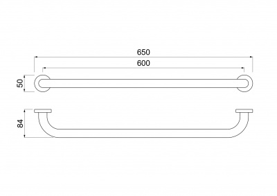 Поручень 650 мм AQUATEK, матовый черный AQ4996MB фото в интернет-магазине Русалия