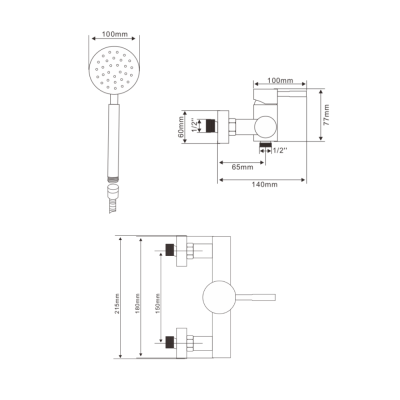 Смеситель для душа OLIVE’S Economy AKERO нержавеющая сталь (AK11200) фото в интернет-магазине Русалия