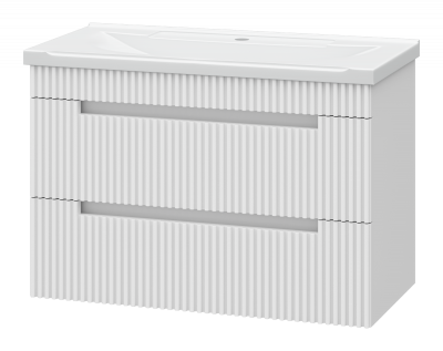 Тумба Ariana 80 подвесная (белая) с раковиной Misty EVVA 80 Brevita фото в интернет-магазине Русалия