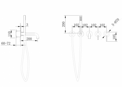 Смеситель ABBER Wasser Kreis AF8130MRG для ванны скрытого монтажа, розовое золото матовое фото в интернет-магазине Русалия