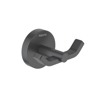 Крючок двойной AQUATEK, матовый черный AQ4602MB БЕТТА фото в интернет-магазине Русалия