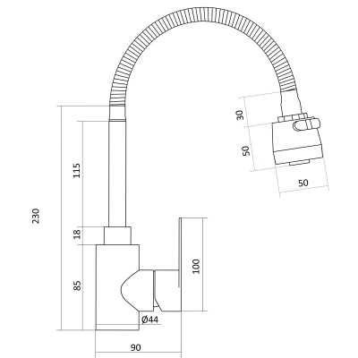 Смеситель Славен для кухни Сталь Ж (СЛ-ОД-Ж25) фото в интернет-магазине Русалия