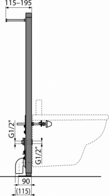 Инсталляционная система для биде A105/1120 ALCAPLAST фото в интернет-магазине Русалия