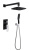 Смеситель встроенный + верхний душ + ручной душ ЧЕРНЫЙ+ХРОМ 374-B фото в интернет-магазине Русалия Смеситель встроенный + верхний душ + ручной душ ЧЕРНЫЙ+ХРОМ 374-B фото в интернет-магазине Русалия