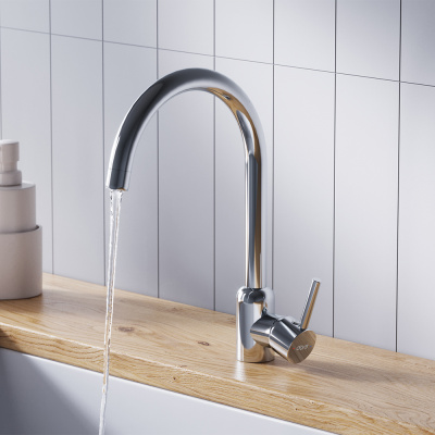 D3007000 Logic кухонный смеситель поворотный, хром фото в интернет-магазине Русалия