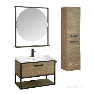 Тумба под раковину AQUATON Лофт Фабрик 80 дуб кантри 1A242401LTDY0 фото в интернет-магазине Русалия