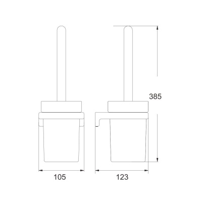 Ершик для унитаза Rose RG1800T, пепельный фото в интернет-магазине Русалия