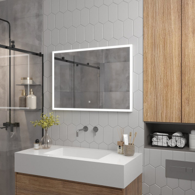 Зеркало с подсветкой Frame White 800x600 ЗЛП2312 Continent фото в интернет-магазине Русалия