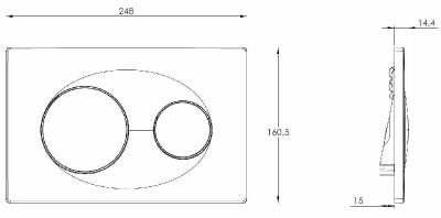 Кнопка смыва Azario двойная, хром глянец (AZ-8200-0011) фото в интернет-магазине Русалия