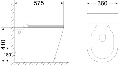 Унитаз ARGENTERA Pulse приставной с функцией импульсного смыва Ceruttispa CT7267 (575x360x410) фото в интернет-магазине Русалия