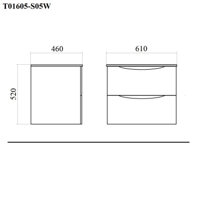 Тумба с раковиной подвесная 60см белая матовая BOND Cube T01605-S05W фото в интернет-магазине Русалия