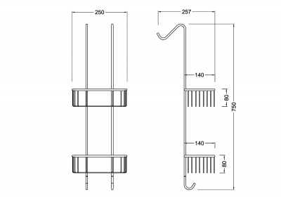 Полка двойная с крючками Timo Nelson (160084/02) фото в интернет-магазине Русалия