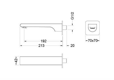 Излив для ванны 192 мм AQUATEK, матовый черный AQ1441MB ЛИРА фото в интернет-магазине Русалия
