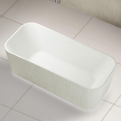 Ванна из искусственного камня ABBER Stein AS9663 белая матовая 170х75х55 см фото в интернет-магазине Русалия