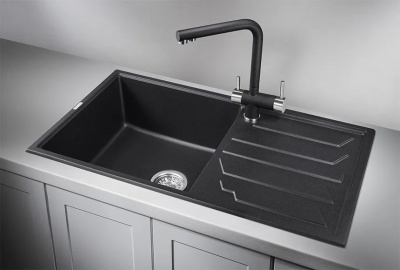 Кухонная мойка GRANULA (8601, ЧЁРНЫЙ ) фото в интернет-магазине Русалия