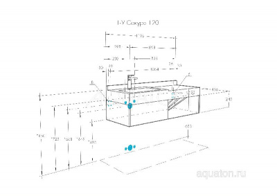 Тумба под раковину AQUATON Сакура 120 ольха наварра, белый глянец 1A219701SKW80 фото в интернет-магазине Русалия
