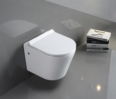 Унитаз подвесной CeramaLux B2330 бело-глянцевый фото в интернет-магазине Русалия