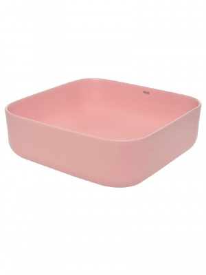 AQM5011 Раковина накладная квадратная, цвет розовый матовый. 390x390x130 фото в интернет-магазине Русалия