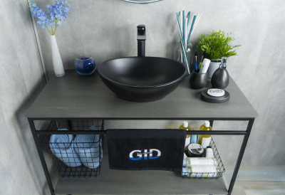 Раковина накладная овальная черная Nc901 GID фото в интернет-магазине Русалия