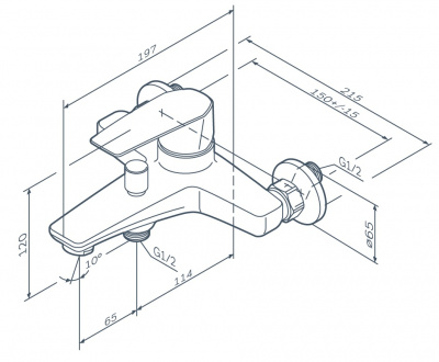 F90A10000 Gem, смеситель для ванны/душа, хром, шт. фото в интернет-магазине Русалия