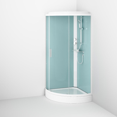 W88C-401-090WT X-Joy кабина душевая  90x90, 1/4 круга,  профиль белый, стекло прозрачное Am.Pm фото в интернет-магазине Русалия