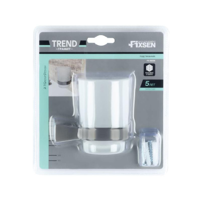 Стакан для ванной комнаты FIXSEN  TREND GRAPHITE FX-98006, графит фото в интернет-магазине Русалия