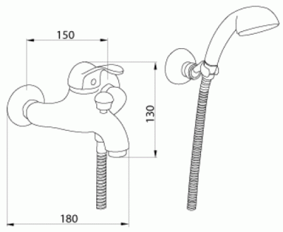 Смеситель для ванны Larutta Cromo VR.LRT-3601.CR Veragio фото в интернет-магазине Русалия