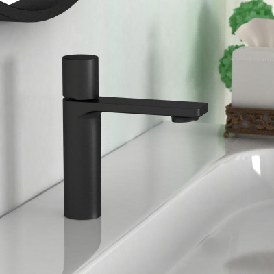 Смеситель для раковины Vogue VBF-4V3MB, черный Vincea фото в интернет-магазине Русалия