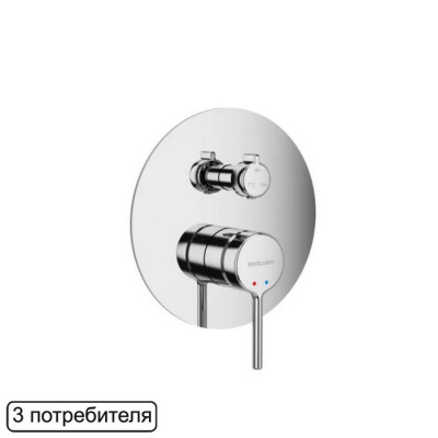 Смеситель для душа скрытого монтажа EXCELLENT Pi AREX.1247CR (хром) фото в интернет-магазине Русалия