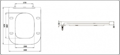 Унитаз 2171 с сиденьем микролифт Ceramalux фото в интернет-магазине Русалия