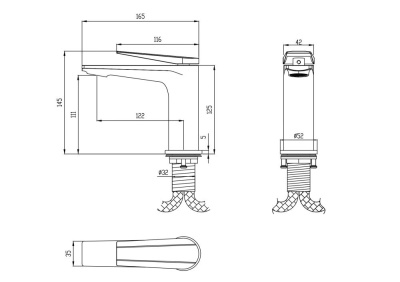 Смеситель для раковины OLIVE'S VIAR черный (28100VRB) фото в интернет-магазине Русалия