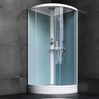 W88C-401-090WT X-Joy кабина душевая  90x90, 1/4 круга,  профиль белый, стекло прозрачное Am.Pm фото в интернет-магазине Русалия