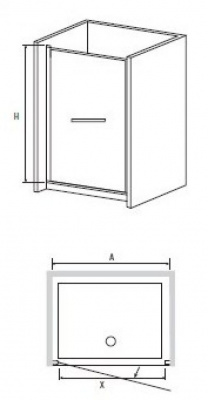 Распашная дверь для душа 70 PA-03 RGW фото в интернет-магазине Русалия